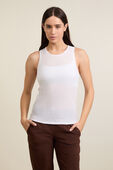 Sheer Cotton Ribbed Tank Top תמונת דוגמן קידמית של Sheer Cotton Ribbed Tank Top
