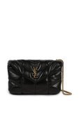 תמונה קידמית של Puffer Toy Bag In Quilted Black Leather
