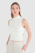 תמונת דוגמן קידמית של Open Back Half-Zip Sweater