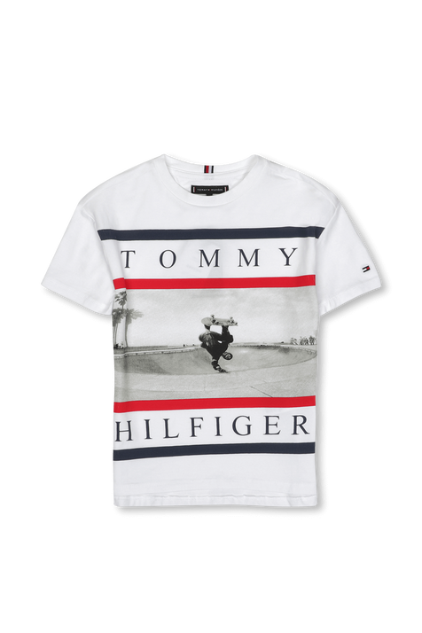 גילאי 2-7 טישירט סקייטר לבן TOMMY HILFIGER KIDS