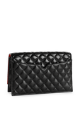 תמונה אחורית של Medium Skull Shoulder Bag in Quilted Black