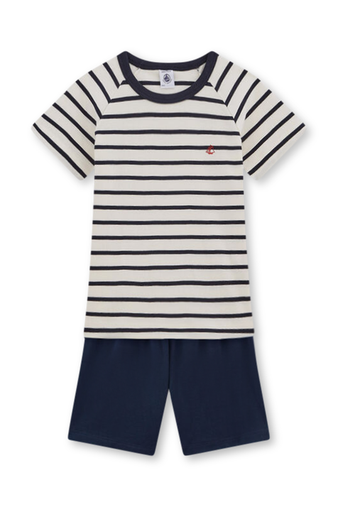 סט פיג'מה קצר מכותנה - גילאי 3-5 PETIT BATEAU