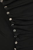 תמונה אחורית של Asymetrical Buttons Long Shirt in Black