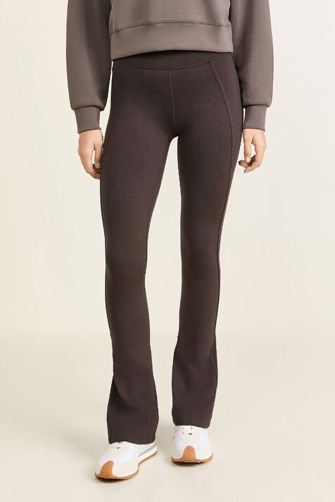 Soft Sueded Split-Hem High Rise Mini Flare Regular