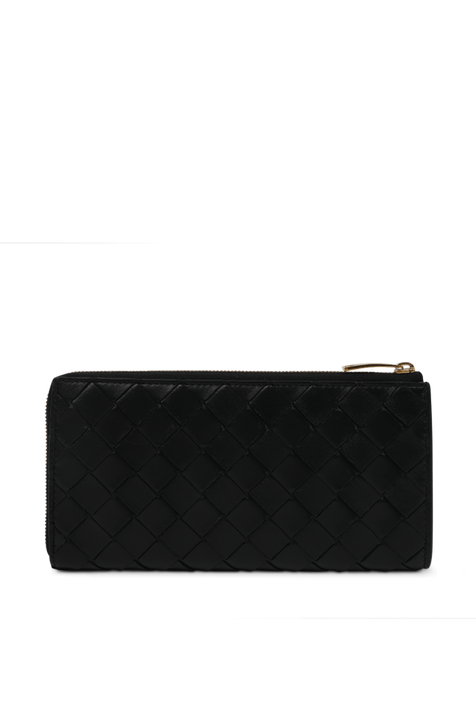 ארנק שתי וערב שחור BOTTEGA VENETA