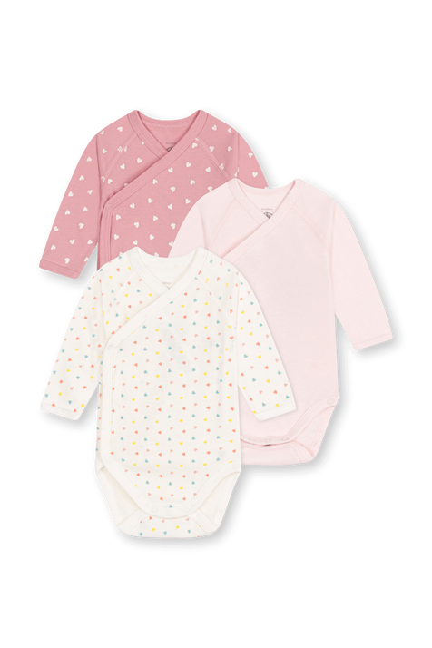 מארז שלושה בגדי גוף - גילאי ניובורן-12 חודשים PETIT BATEAU