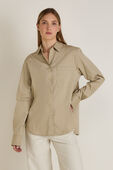Cotton-Blend Poplin Button-Down Shirt תמונת דוגמן קידמית של Cotton-Blend Poplin Button-Down Shirt