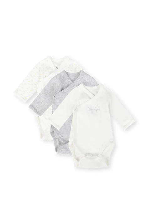 שלישיית בגדי גוף ארוכים - גילאי NB-12 חודשים PETIT BATEAU