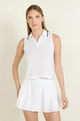 Swiftly Tech Sleeveless Polo Shirt *Colour Tip תמונת דוגמן קידמית של Swiftly Tech Sleeveless Polo Shirt *Colour Tip