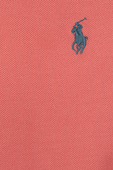 תמונה אחורית של Knit Sleeve Cotton Polo Shirt in Pink