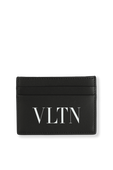 תמונה קידמית של Small VLTN Cardholder in Black and White