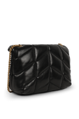 תמונה אחורית של Puffer Toy Bag In Quilted Black Leather