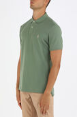 תמונת דוגמן קידמית של Short Sleeve Knit Polo Shirt in Green