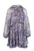 תמונה קידמית של Botanica Drawn Mini Dress in Purple
