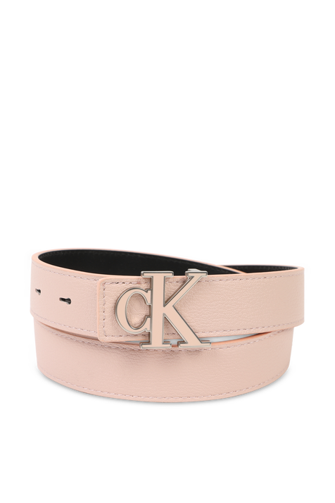 חגורה ורודה עם אבזם לוגו כסוף CALVIN KLEIN