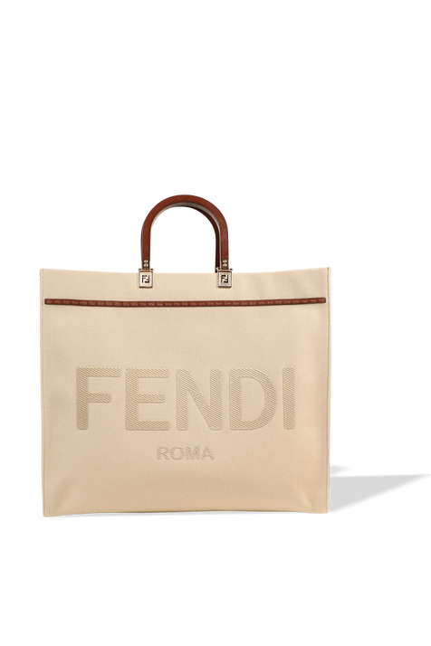 Sunshine Canvas Large Bag in Beige FENDI