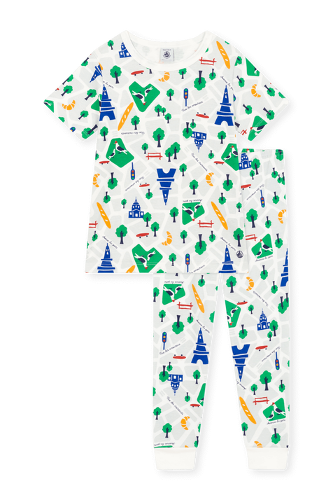סט חולצה ומכנסי פיג'מה - גילאי 2-5 שנים PETIT BATEAU