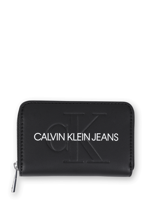 Accordion Logo Wallet in Black CALVIN KLEIN
