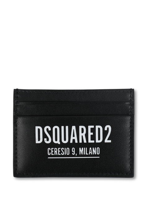 ארנק עור ממותג בגוון שחור DSQUARED2