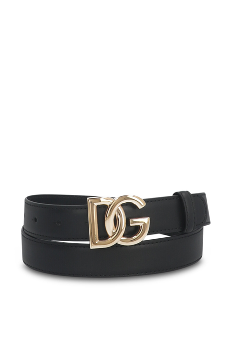 חגורת עור עם לוגו מטאלי DOLCE & GABBANA