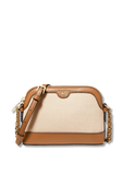 תמונה קידמית של Dome Canvas Crossbody Bag With Brown Leather