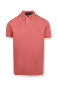 תמונה קידמית של Knit Sleeve Cotton Polo Shirt in Pink