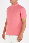 תמונת דוגמן קידמית של Knit Sleeve Cotton Polo Shirt in Pink
