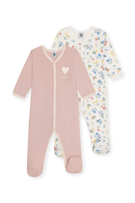 סט שתי פיג'מות עם רגליות - גילאי 3-24 חודשים PETIT BATEAU