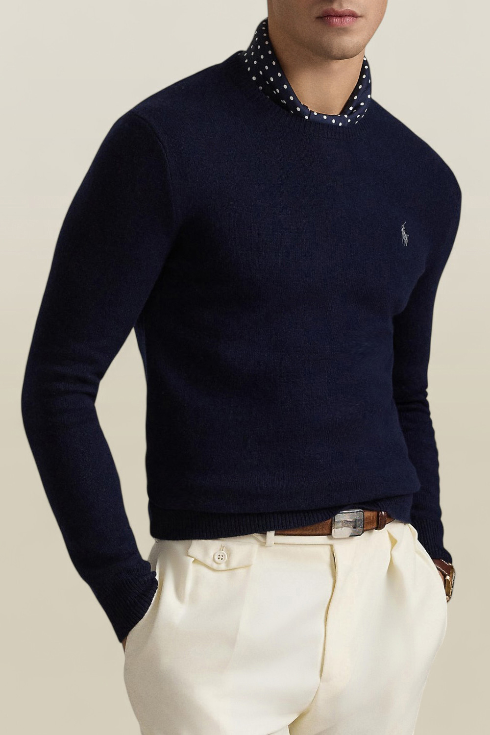 תמונת דוגמן קידמית של סריג צמר וכותנה POLO RALPH LAUREN