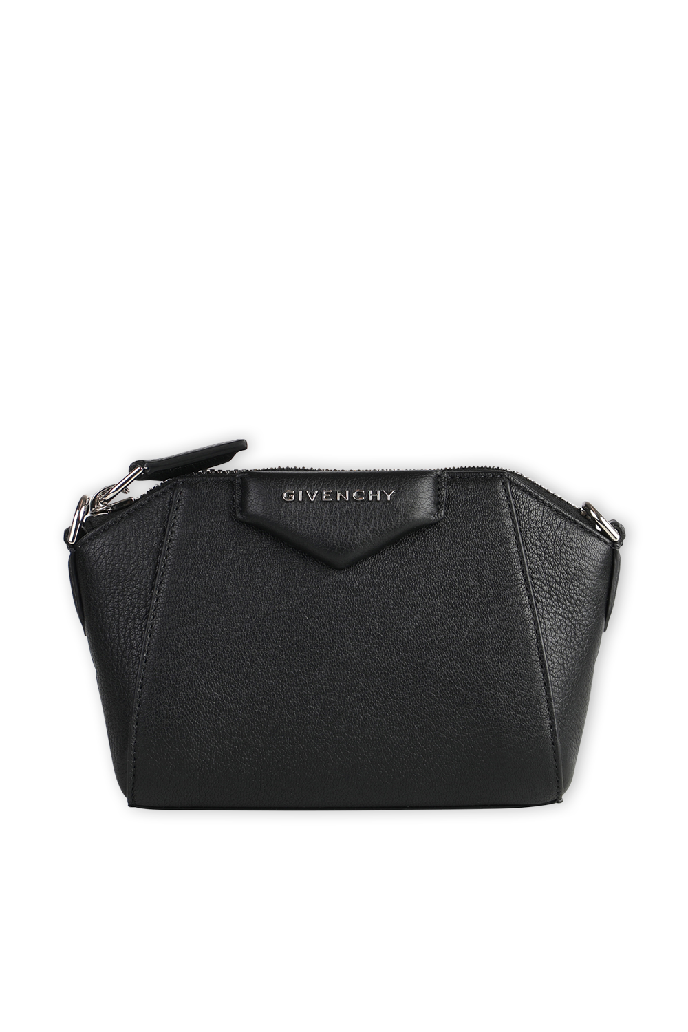 תמונת תקריב של Nano Antigona Bag in Black Grained Leather GIVENCHY