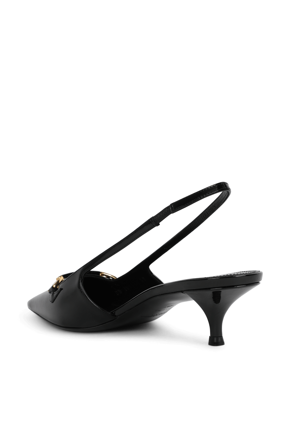 תמונה אחורית של נעלי עקב סלינג בק מעור SAINT LAURENT
