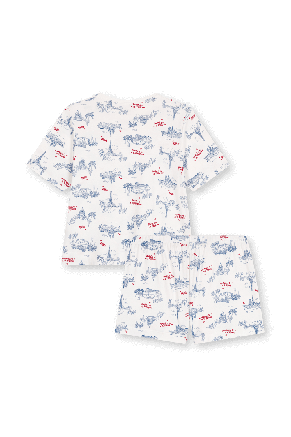 תמונה אחורית של סט פיג'מה קצרה PETIT BATEAU