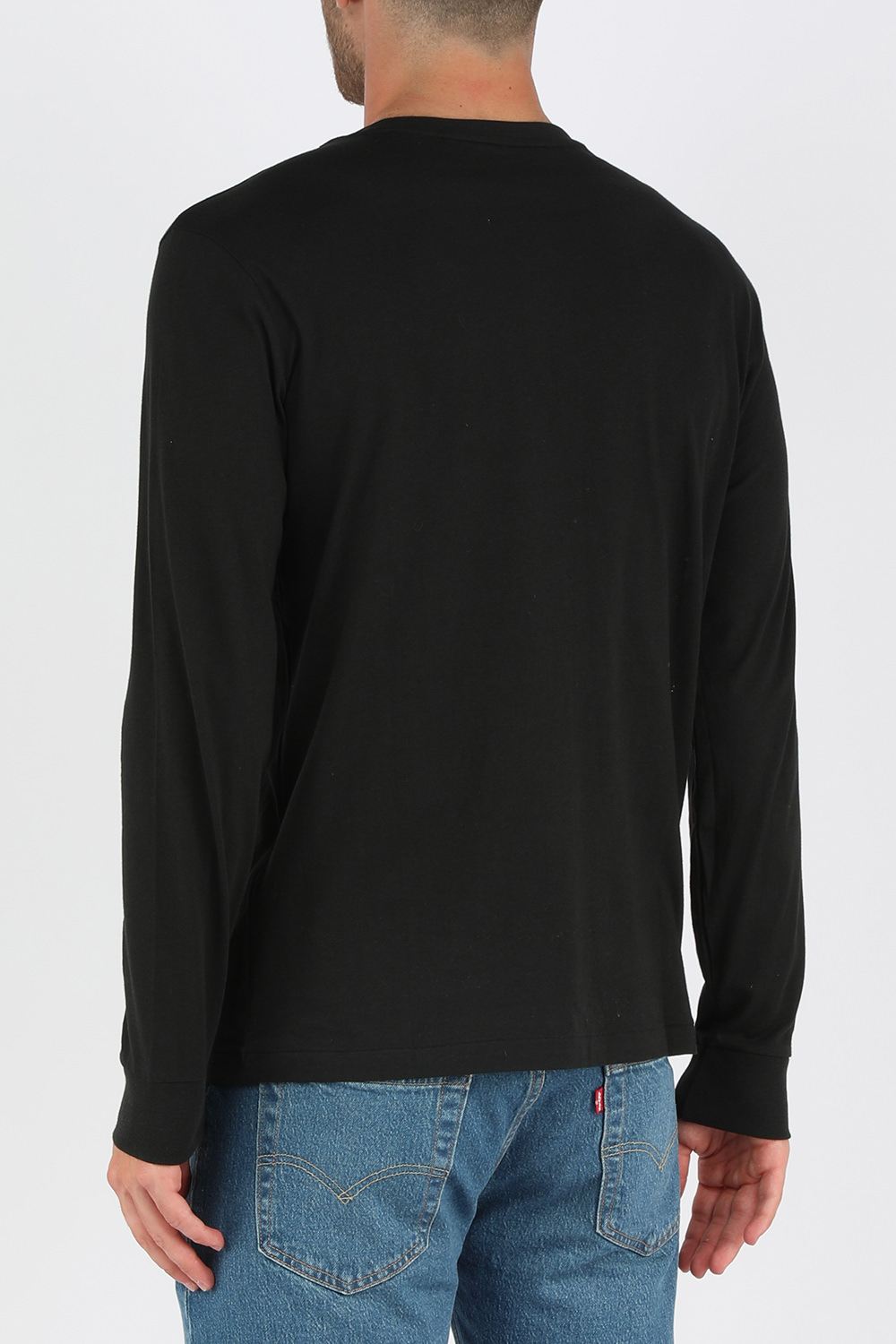 תמונת דוגמן אחורית של Custom Slim Fit Jersey Tee in Black