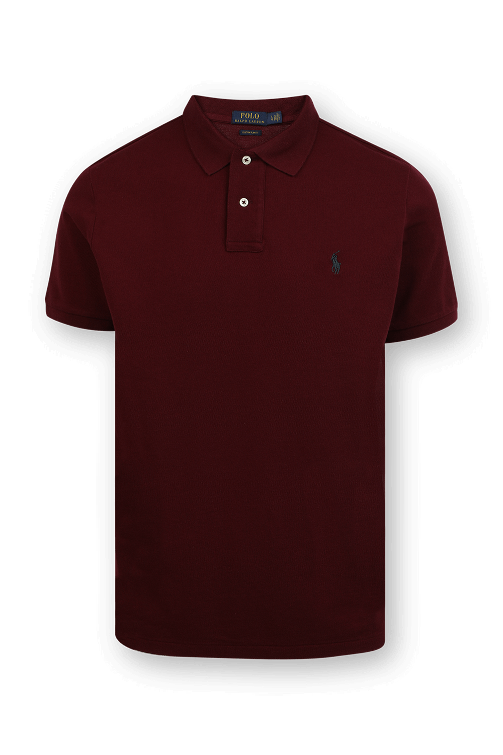 תמונה קידמית של Short Sleeve 2 Buttons Polo Shirt in Wine Red