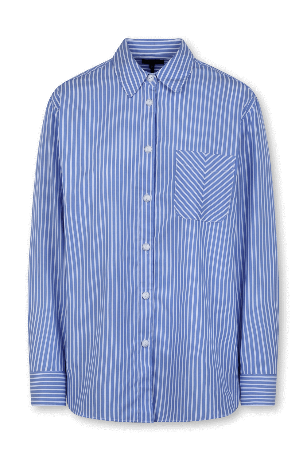 תמונה קידמית של חולצת כפתורים ארוכה עם פסים RAG & BONE