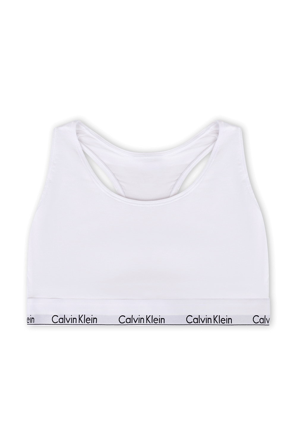 תמונה קידמית של טופ ספורטיבי לבן פלאס סייז CALVIN KLEIN
