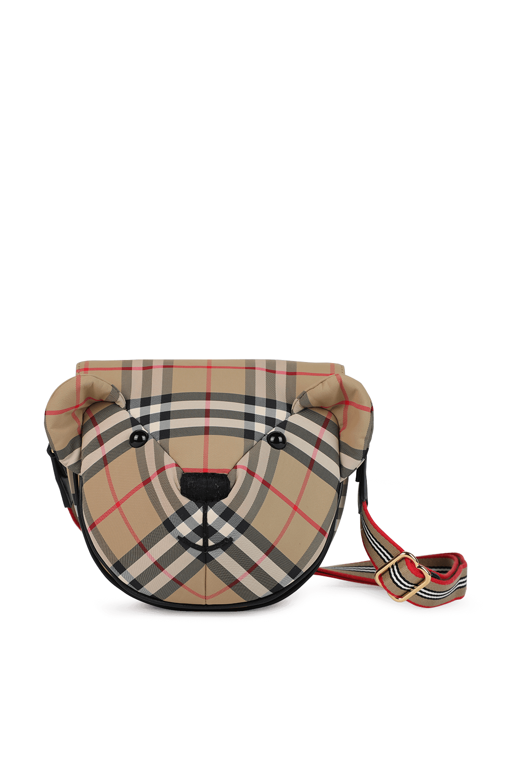 תמונה קידמית של תי צד דובי עם הדפס משבצות BURBERRY