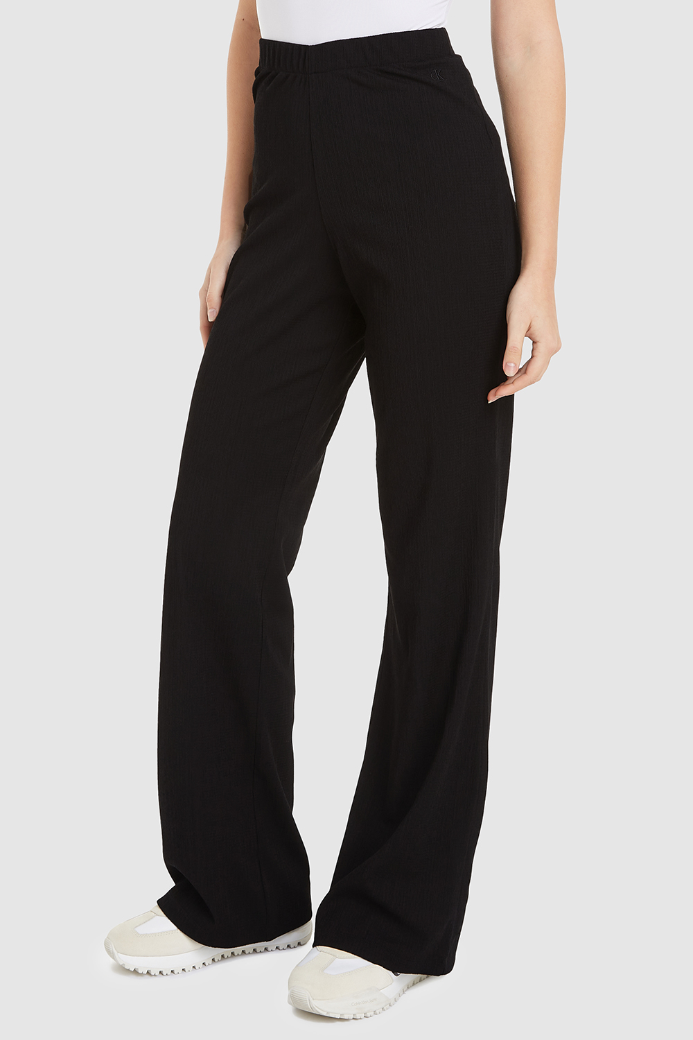 תמונת דוגמן קידמית של מכנסיים ארוכים קרפ CALVIN KLEIN