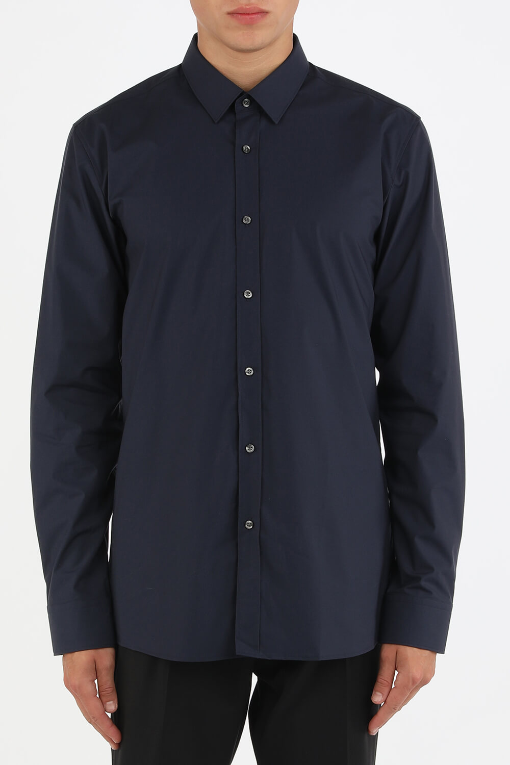 תמונת דוגמן קידמית של Elisha Straight Fit Business Shirt in Dark Blue