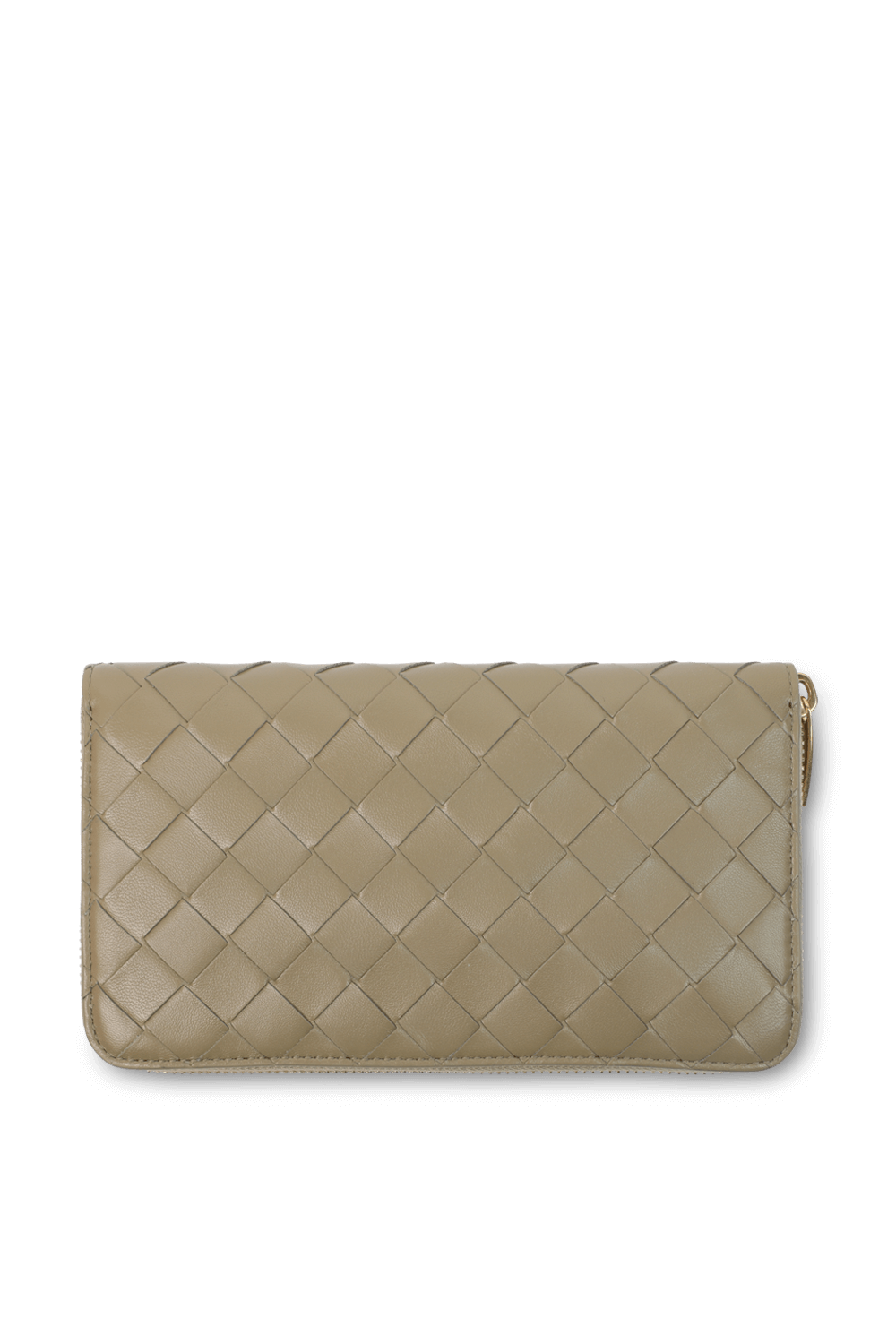 תמונה קידמית של ארנק שתי וערב מרוכסן מעור BOTTEGA VENETA