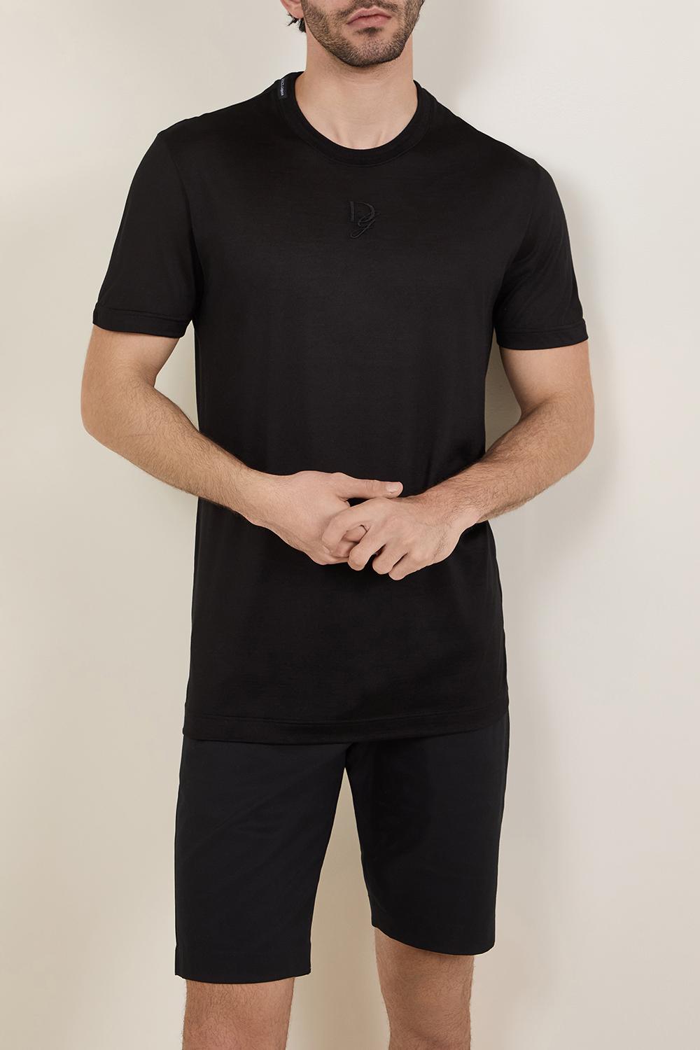 תמונת דוגמן קידמית של חולצת טי משי DOLCE & GABBANA