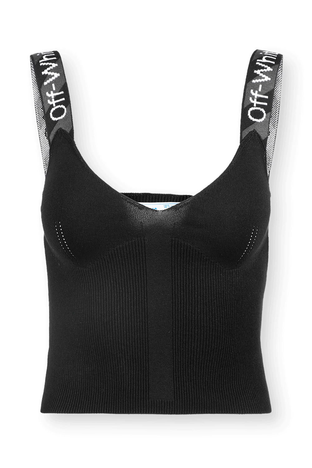 תמונה קידמית של Off White Logo-Strap Tank Top In Black