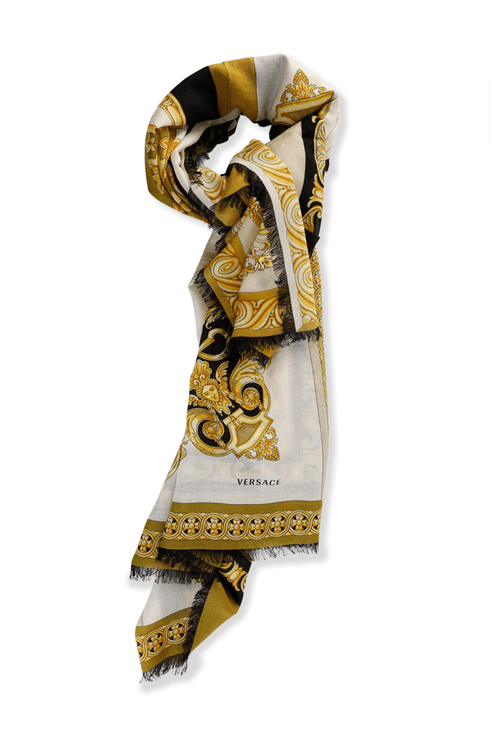 תמונה קידמית של Barocco Silk and Cashmere Shawl VERSACE