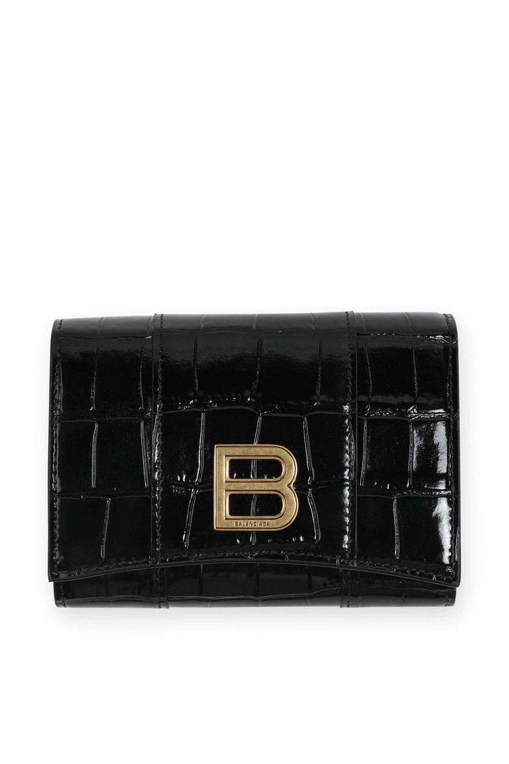 תמונה קידמית של Hourglass Wallet in Black BALENCIAGA