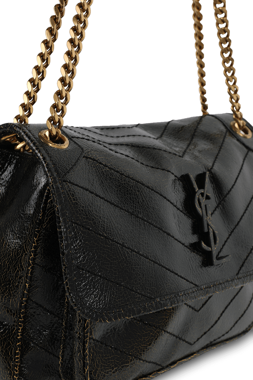 תמונת תקריב של תיק כתף ניקי מדיום SAINT LAURENT