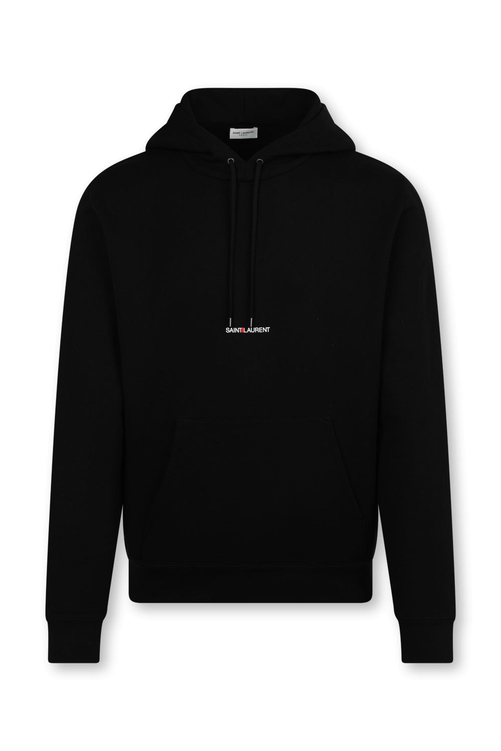 תמונה קידמית של סווטשירט קפוצ'ון עם לוגו SAINT LAURENT