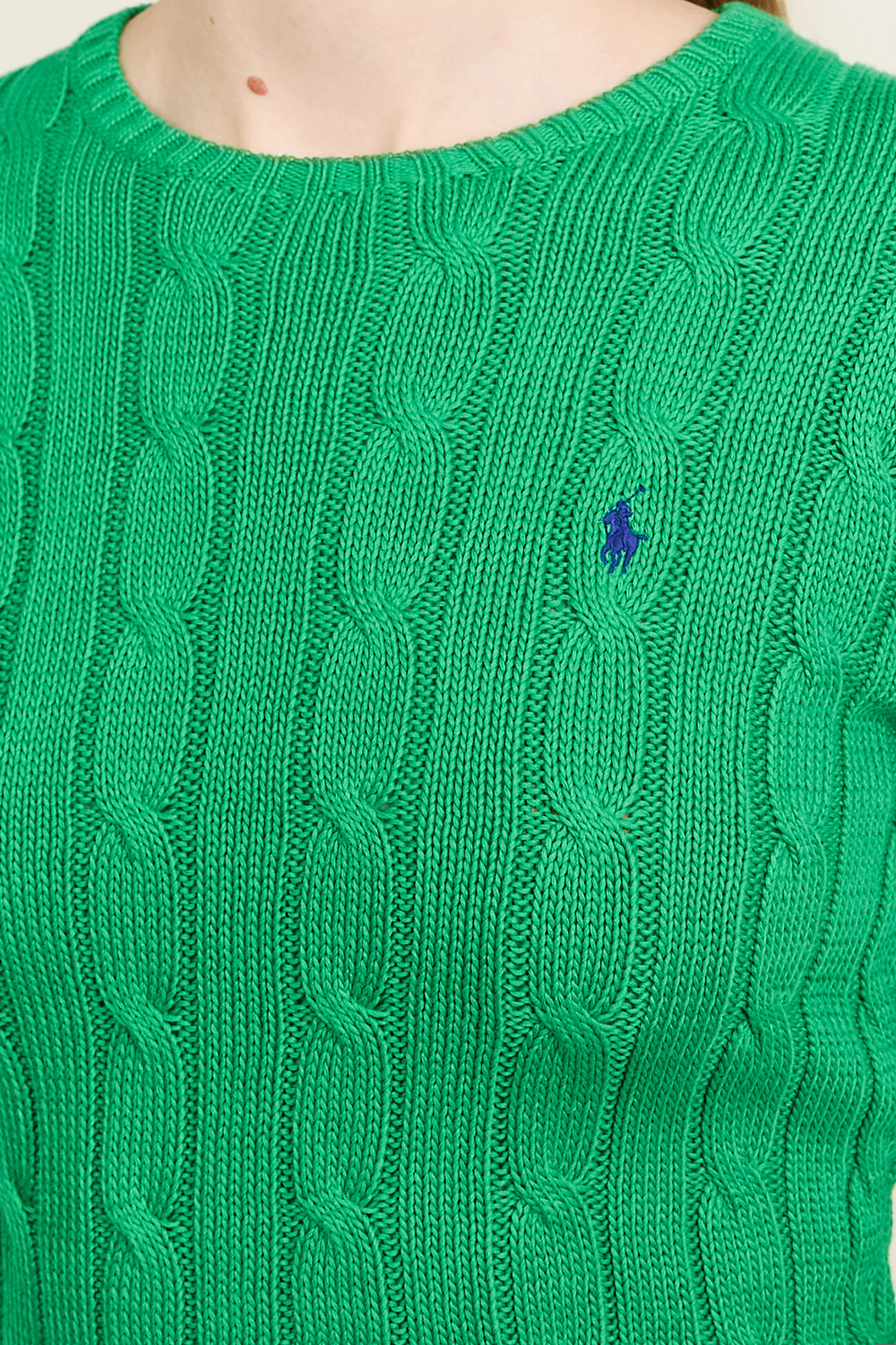 תמונת תקריב דוגמן של סריג מכותנה POLO RALPH LAUREN