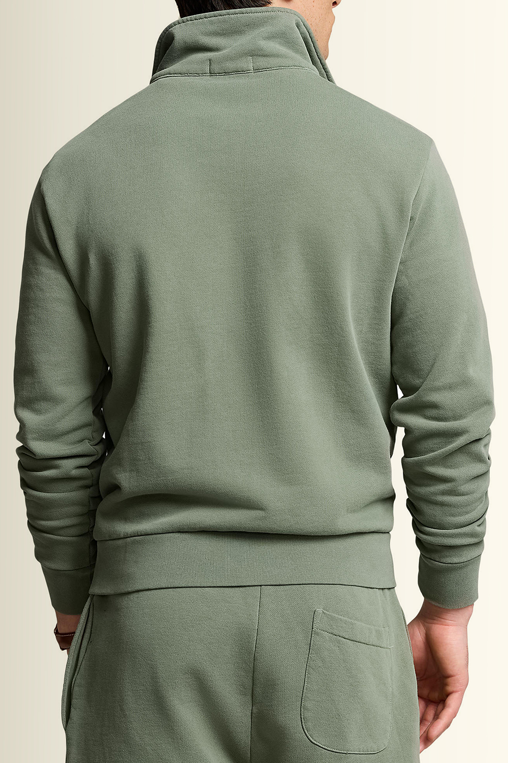 תמונת דוגמן אחורית של סווטשירט עם חצי רוכסן POLO RALPH LAUREN