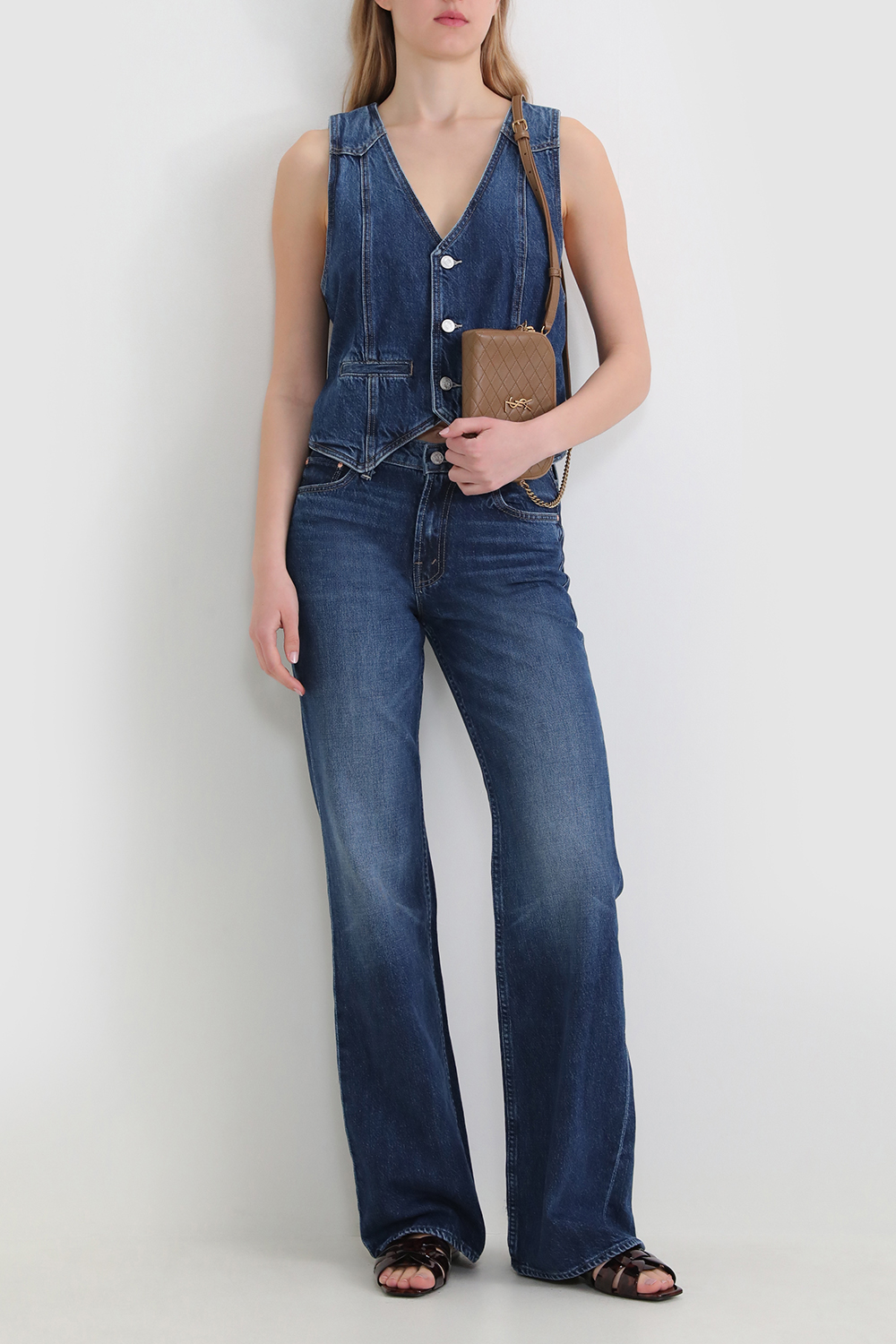 תמונת דוגמן קידמית של תיק קרוסבודי גבי SAINT LAURENT