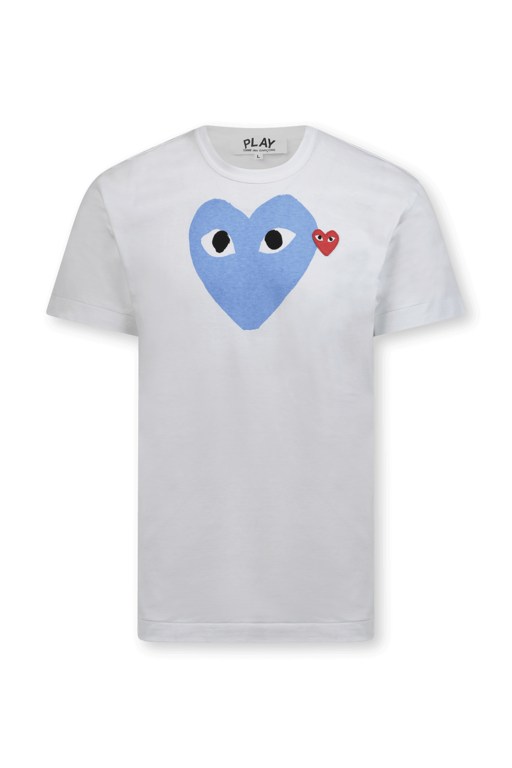 תמונה קידמית של טי שירט עם הדפס לב COMME des GARCONS